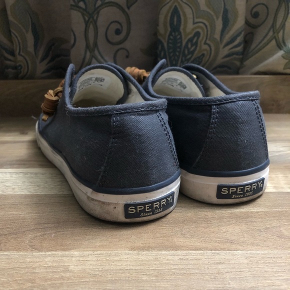 SPERRY Crest Boat Barrel Lace Navy Sneaker - Picture 3 of 6